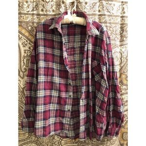 Red, White and Blue Plaid Button Down